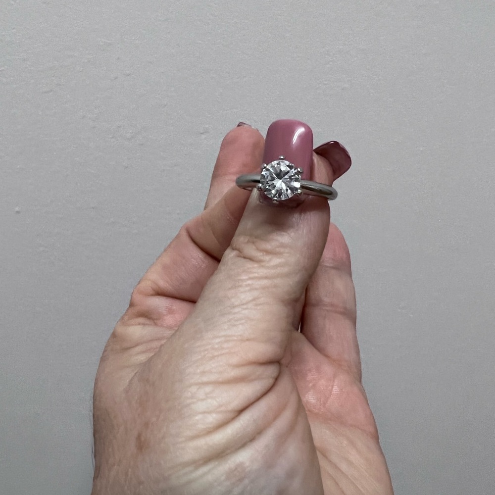 Wedding Ring Solid Silver 2 C’s Engagement Ring - image 4